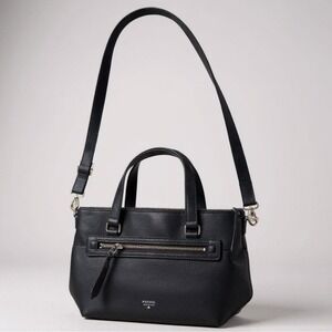 Fossil‎ Dawson Satchel Leather Crossbody Purse Bag, Black